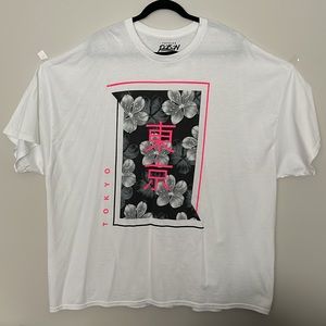 Vintage Popular Poison Mens Oversized Printed Tee Size 5XL